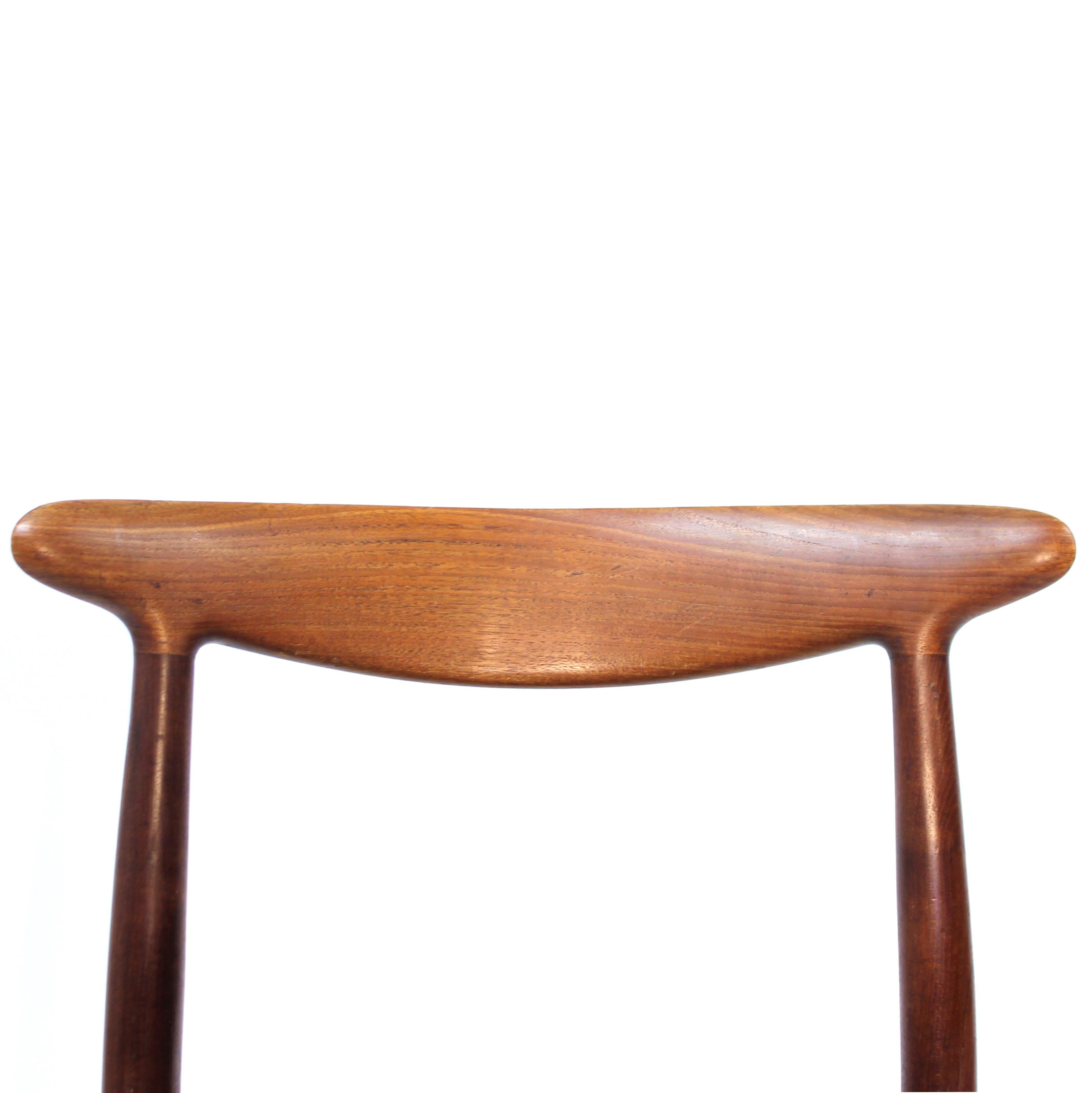 Paire de chaises de salle à manger Hans Wegner en teck et cuir, modèle W2 pour C.M. Madsen, 1 en vente 6
