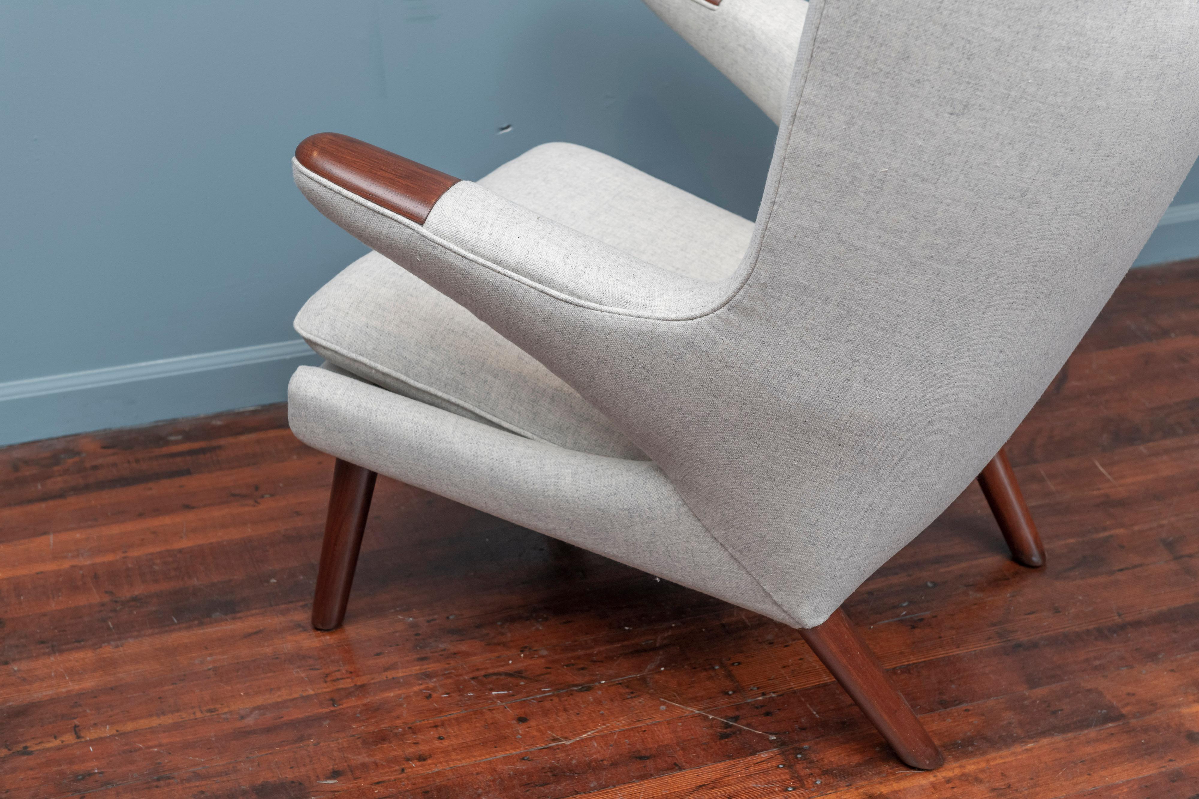 Upholstery Hans Wegner Papa Bear Chair and Ottoman for A.P Stolen