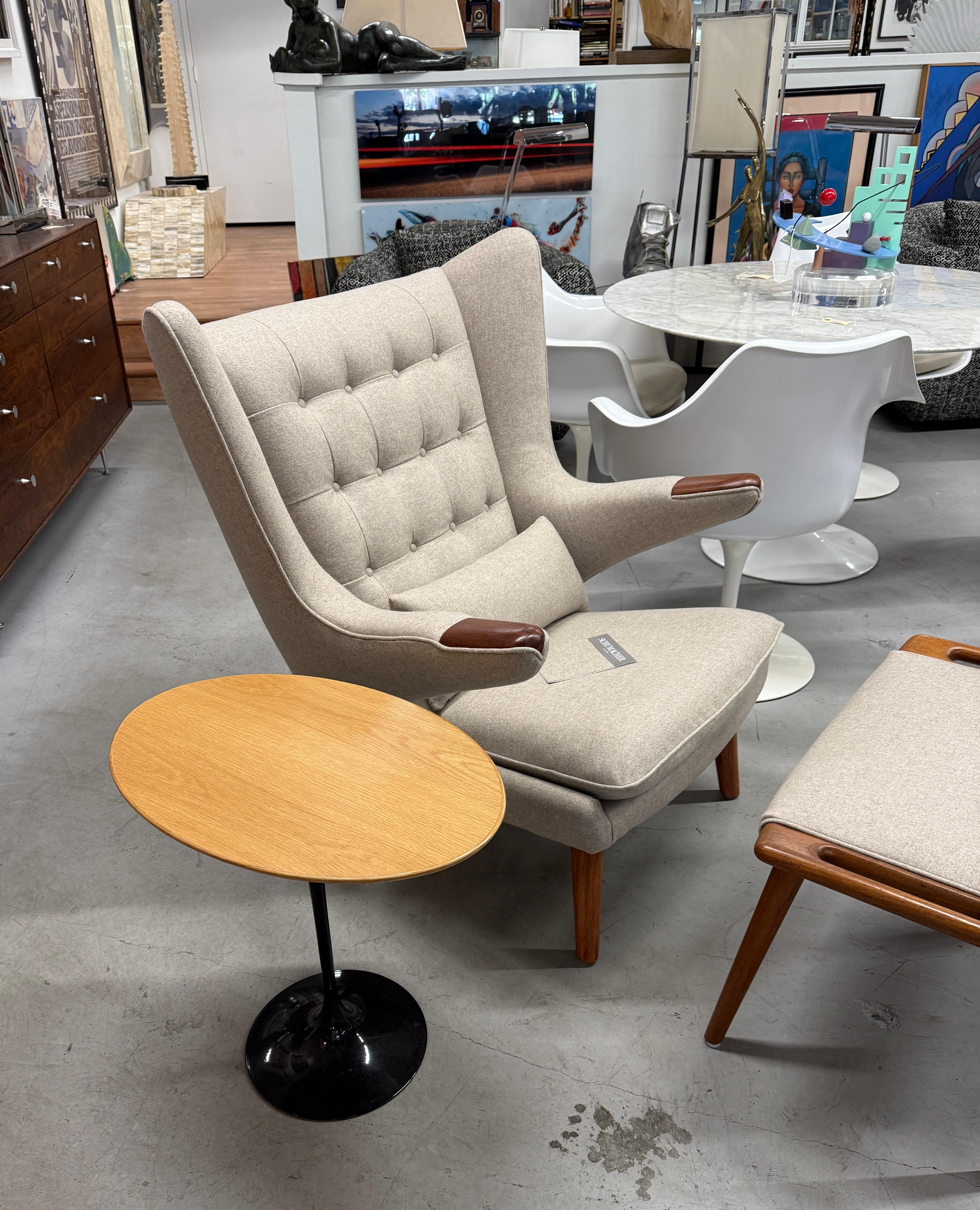 Hans Wegner Papa Bear Chair and Ottoman 12