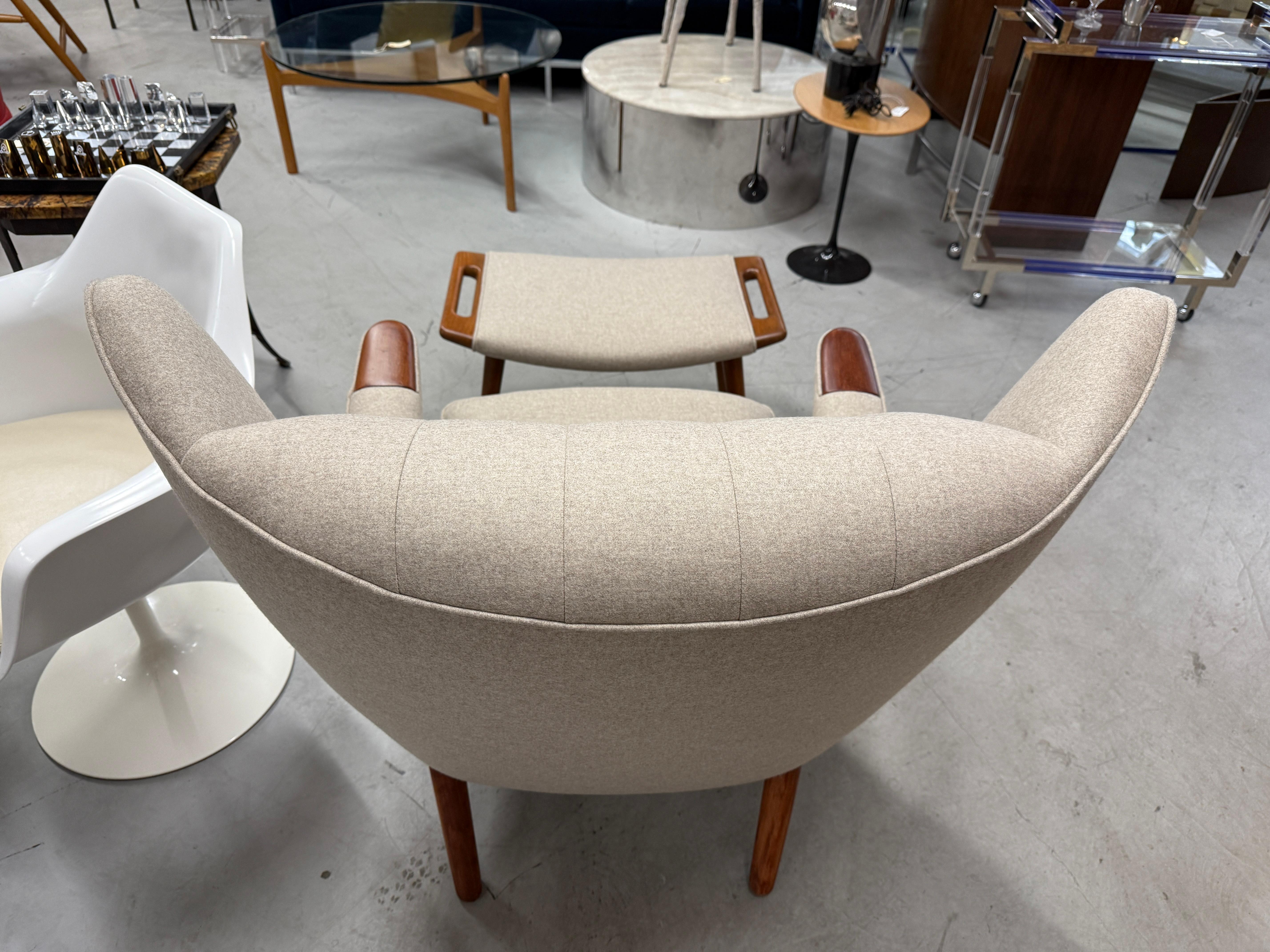 Hans Wegner Papa Bear Chair and Ottoman 13