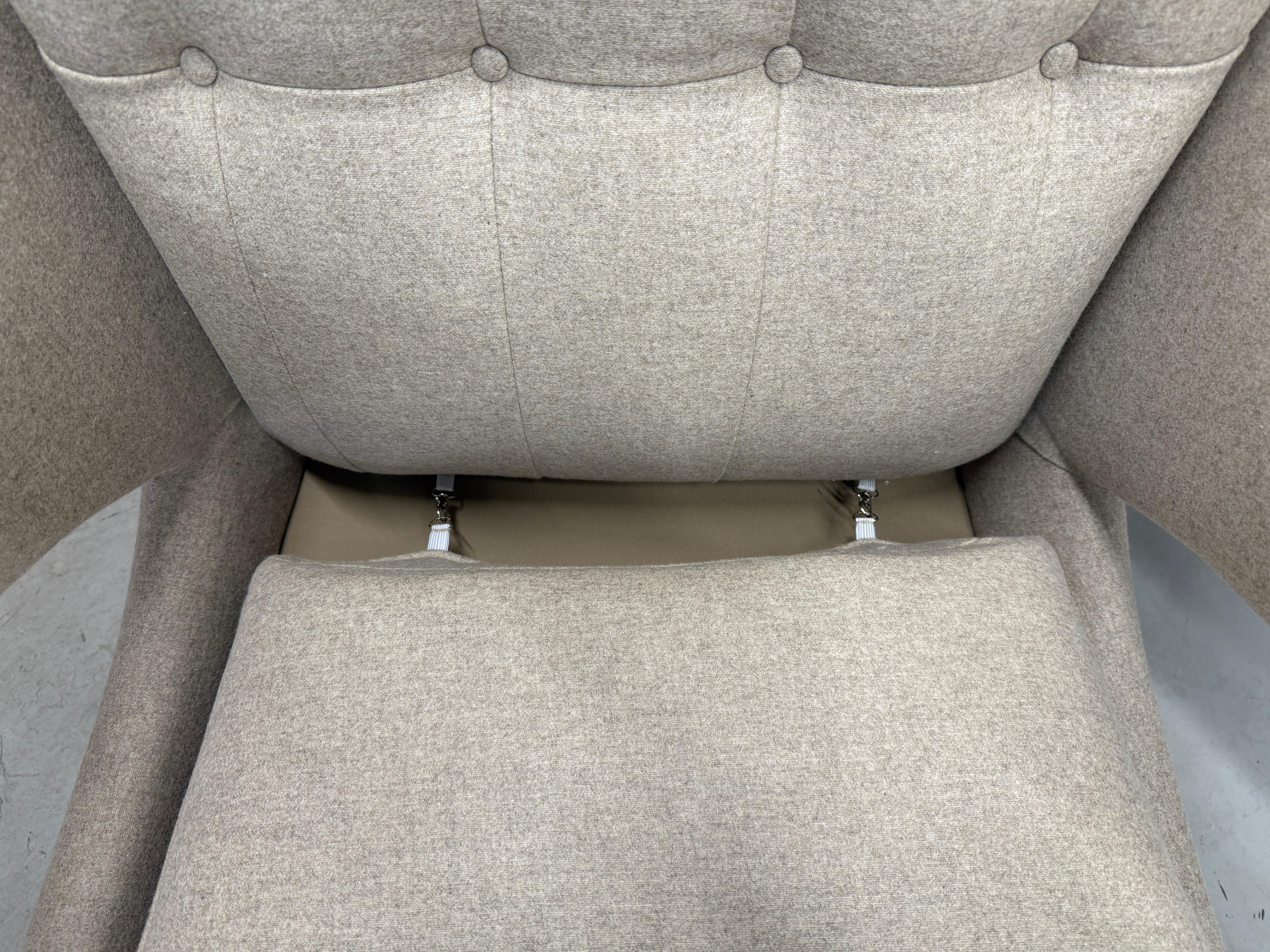 Hans Wegner Papa Bear Chair and Ottoman In Good Condition In Palm Springs, CA