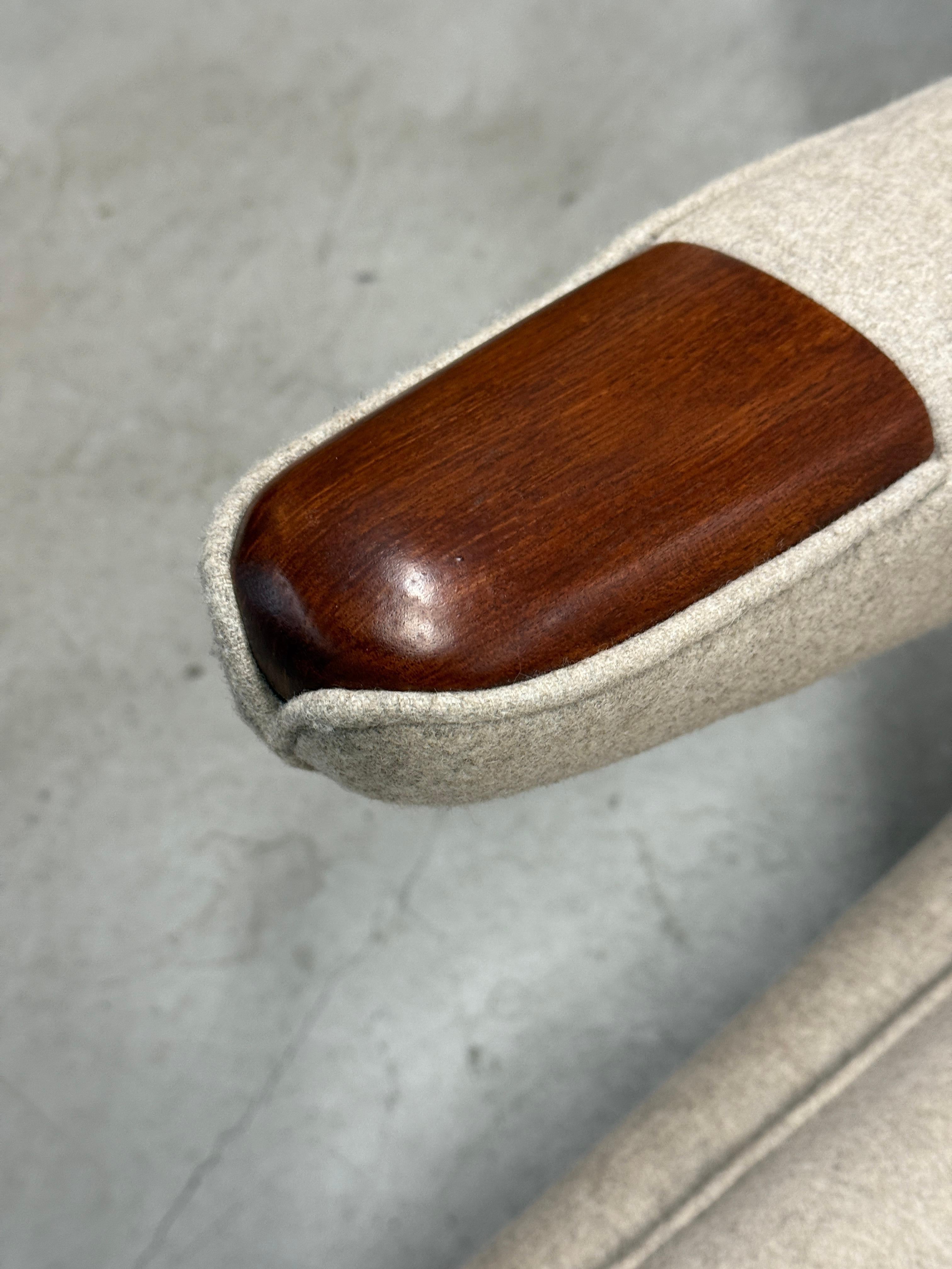 Wool Hans Wegner Papa Bear Chair and Ottoman