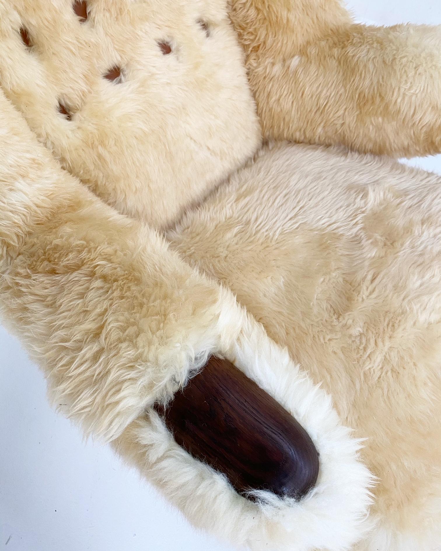 Hans Wegner Papa Bear Chair and Ottoman in Sheepskin 2