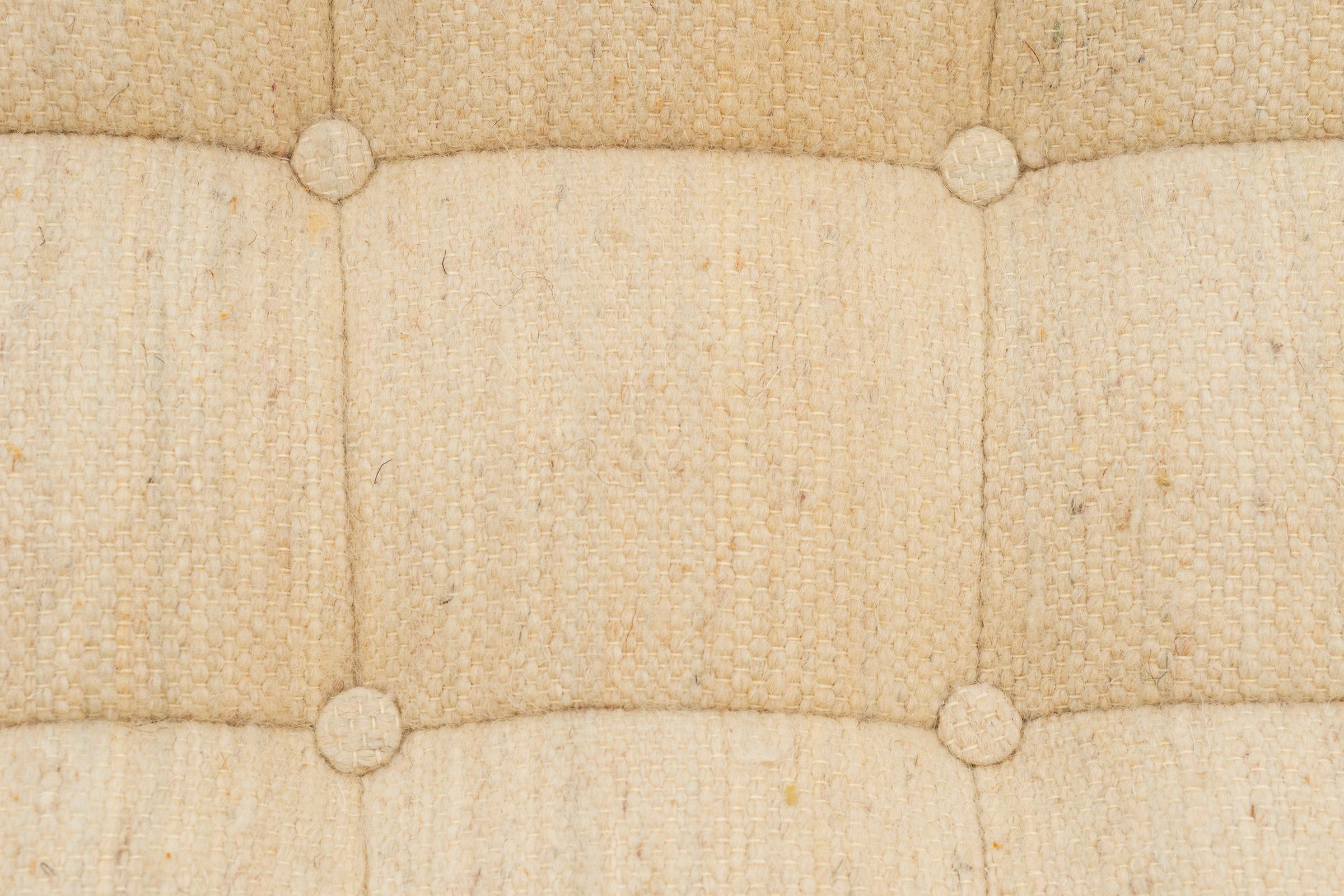 Hans Wegner Papa Bear Chair, Handwoven Vintage Fabric 3