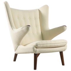 Hans Wegner Papa Bear Chair in white Boucle, 1951, AP Stolen, Denmark