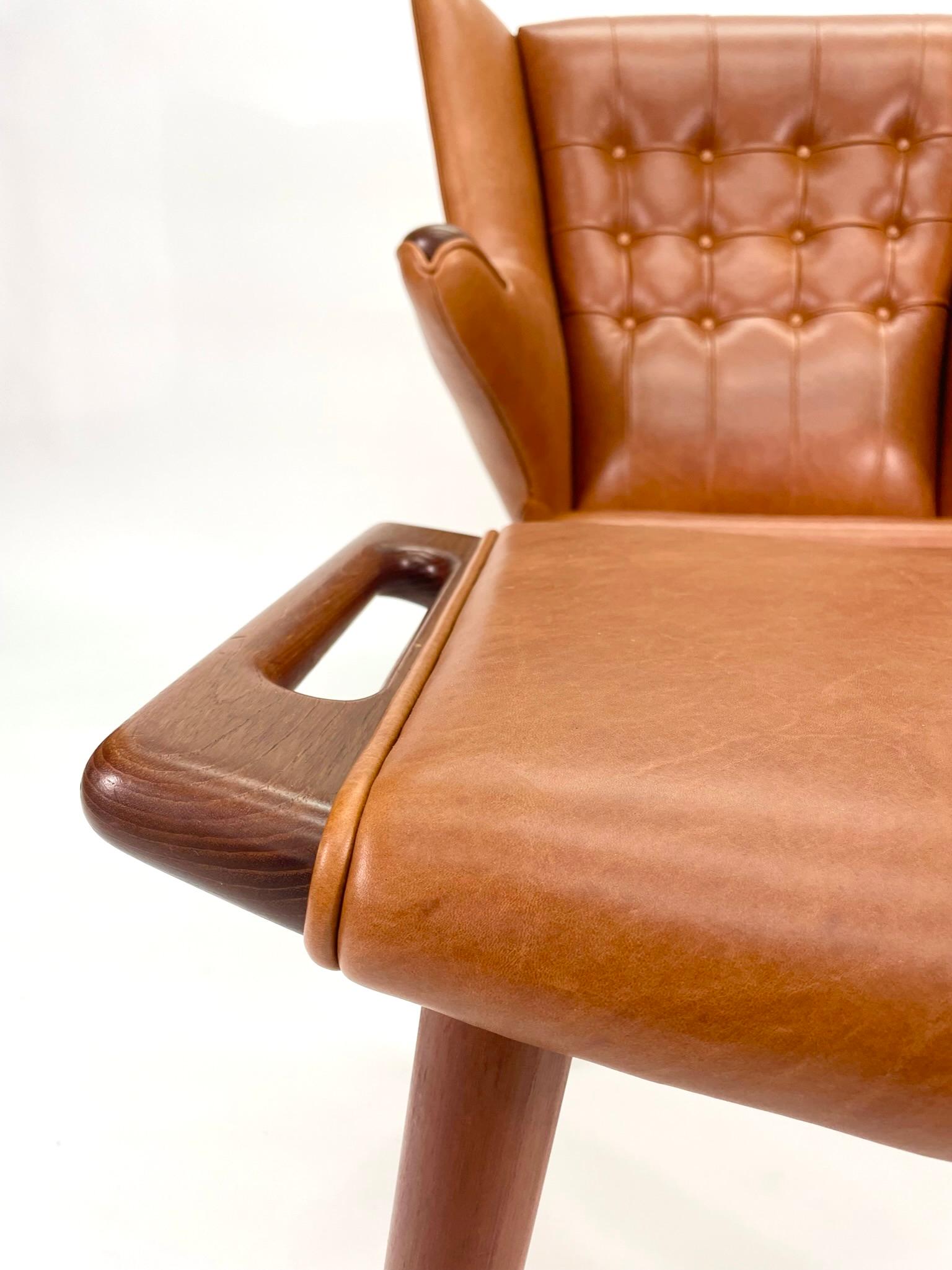 Mid-20th Century Hans Wegner Papa Bear Chair & Ottoman for A.P. Stolen Denmark, 1950's For Sale