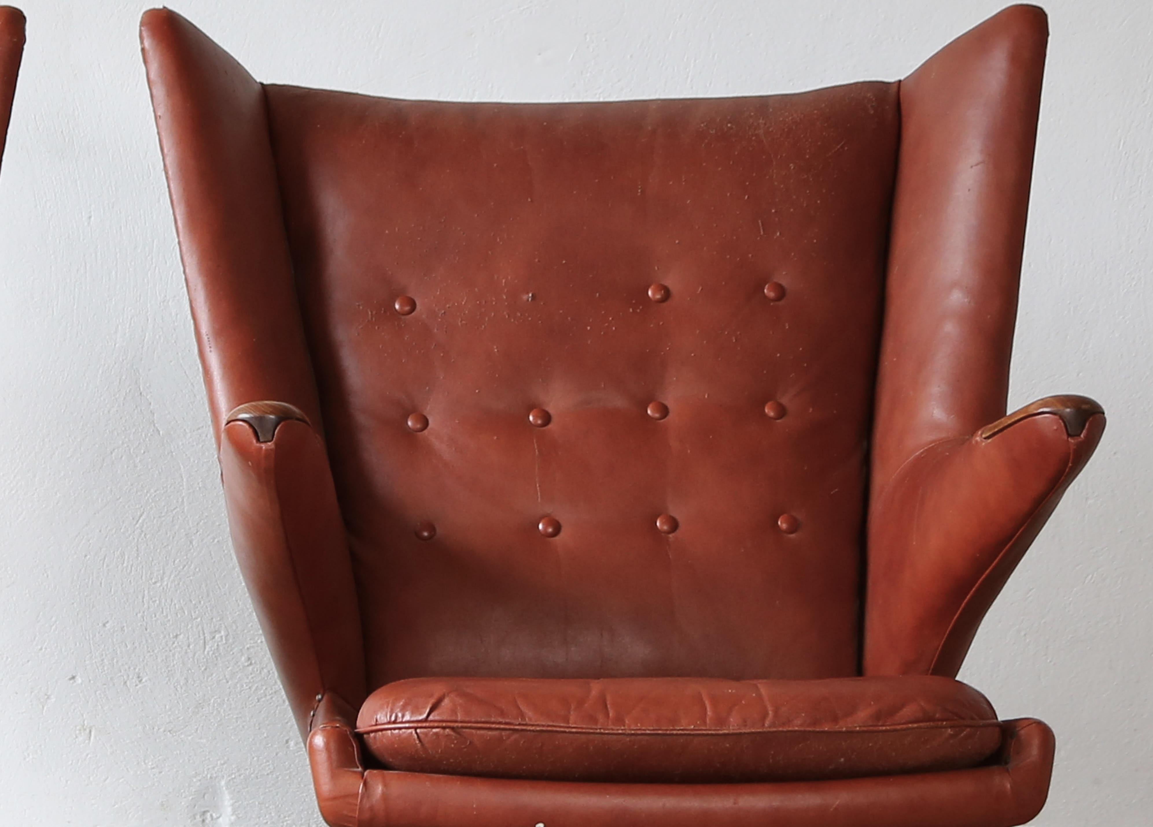 Hans Wegner Papa Bear Chairs, AP Stolen, Denmark, 1950s for Re-Upholstery, Pair For Sale 6