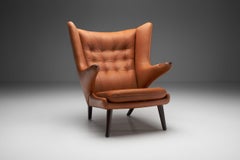 Hans Wegner "Papa Bear" in Cognac Leather, Denmark, 1951