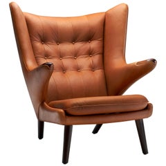 Hans Wegner "Papa Bear" in Cognac Leather, Denmark, 1951