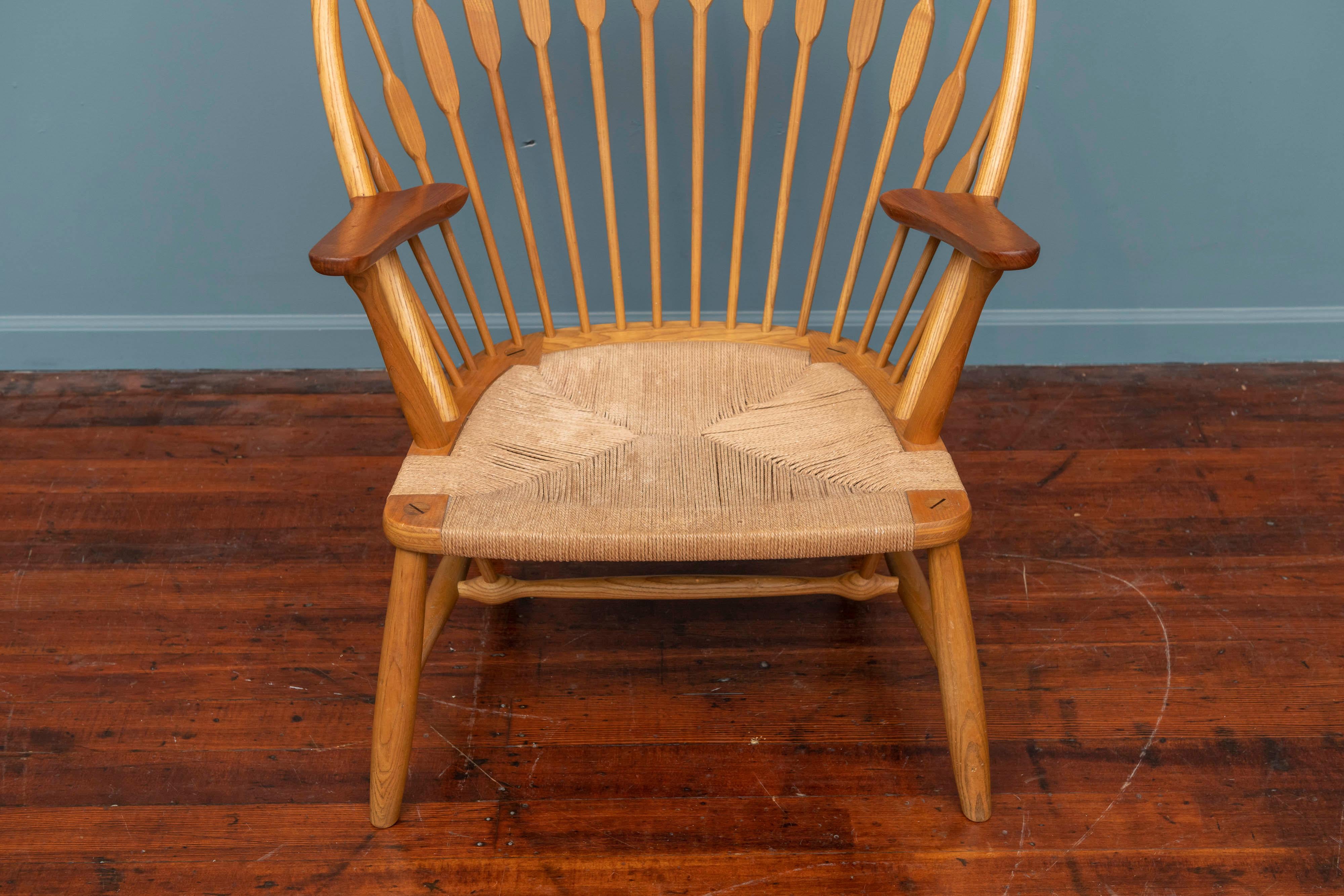 Hans Wegner design Peacock chair for Johannes Hansen, Denmark and retailed at Knoll U.S.A. showrooms, labeled.