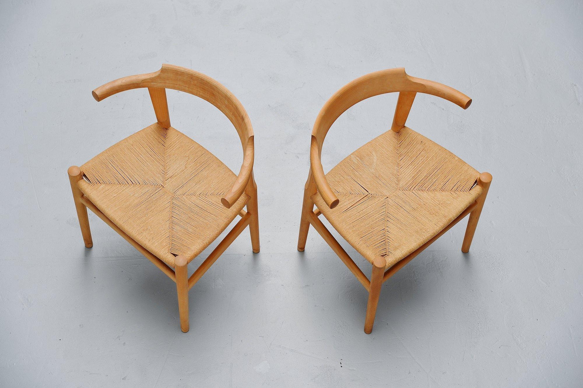 Scandinavian Modern Hans Wegner PP68 Chairs Pair PP Møbler, Denmark, 1987