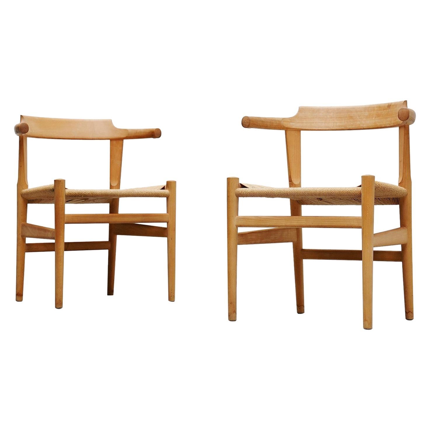 Hans Wegner PP68 Chairs Pair PP Møbler, Denmark, 1987