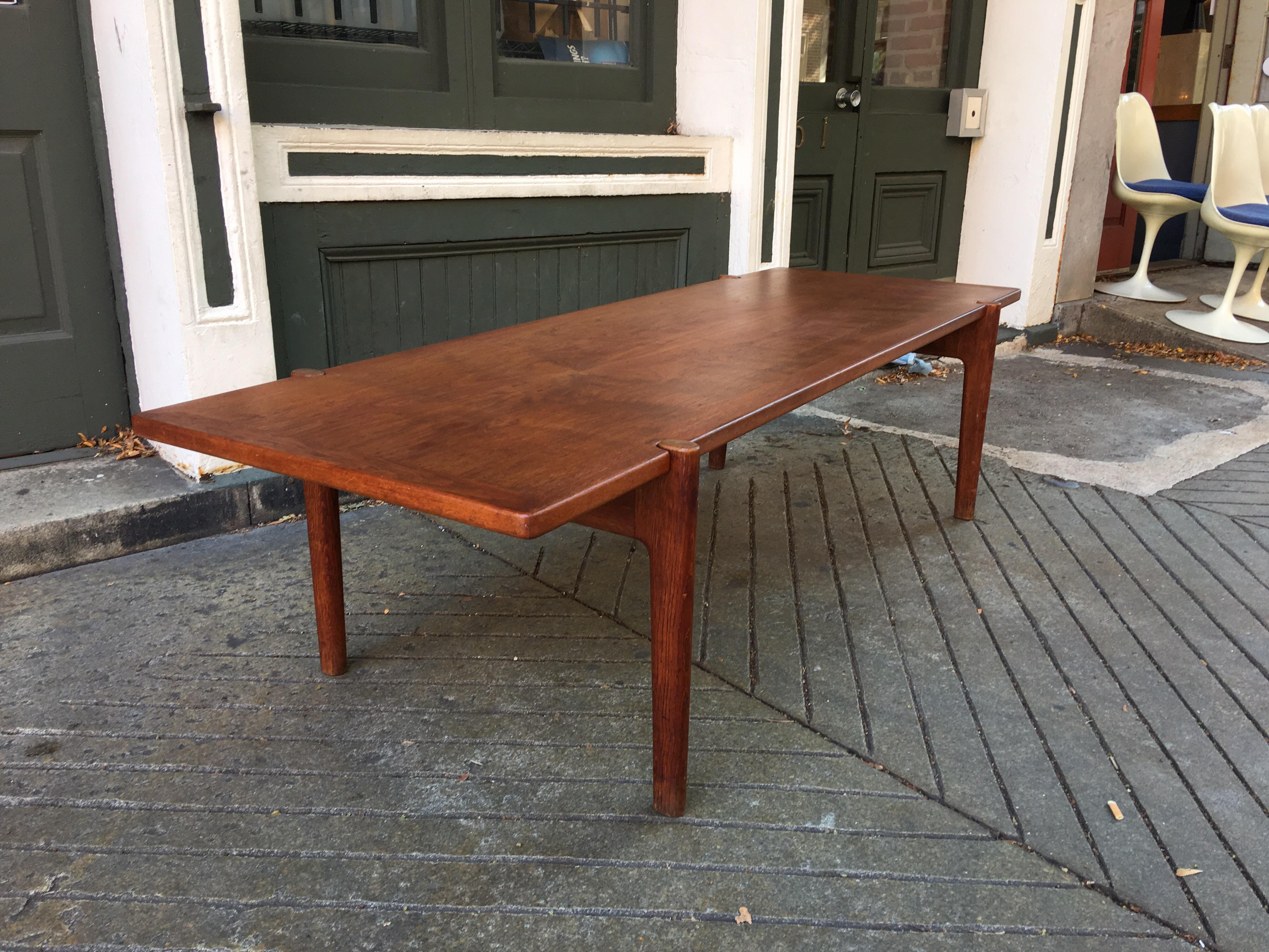 Mid-Century Modern Hans Wegner Reversible Top Teak and Oak Coffee Table