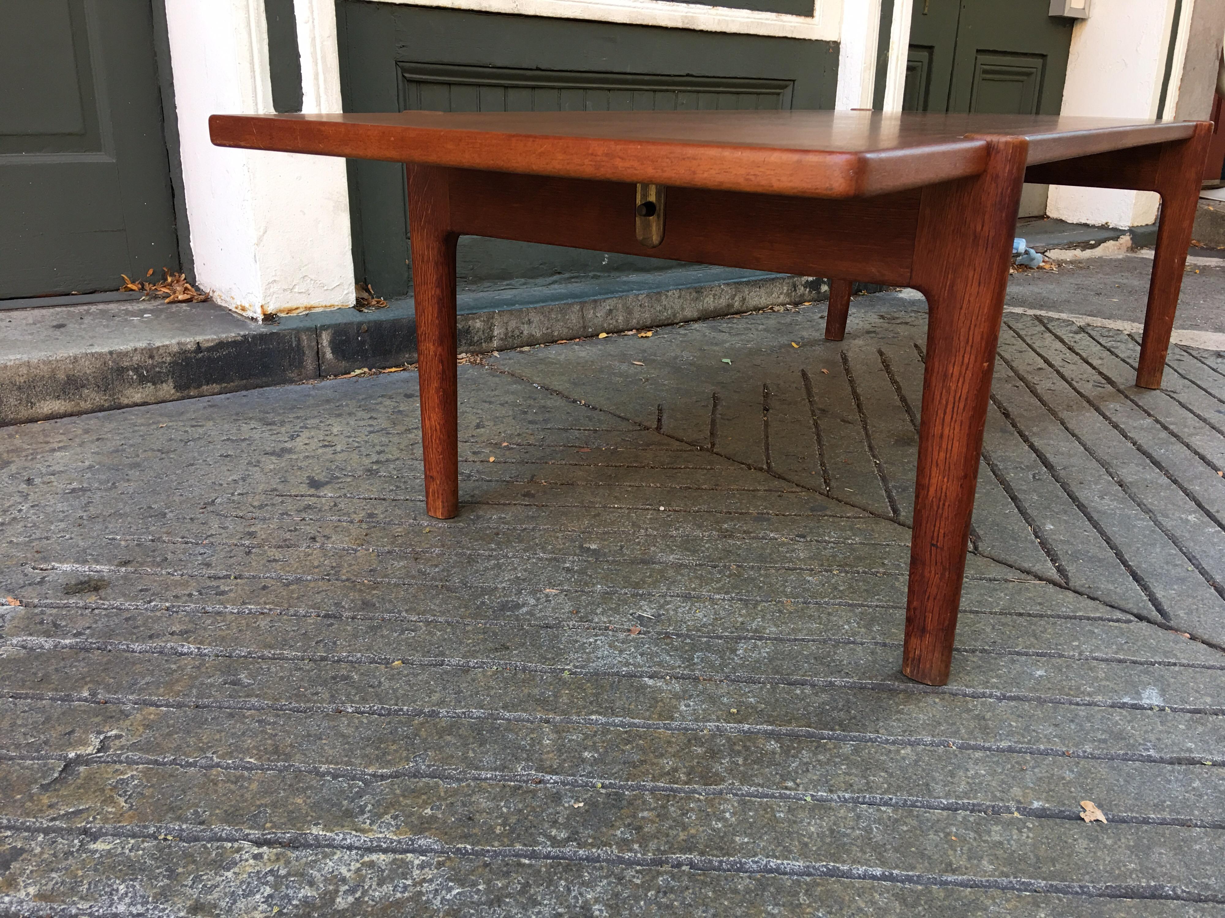 Hans Wegner Reversible Top Teak and Oak Coffee Table 2