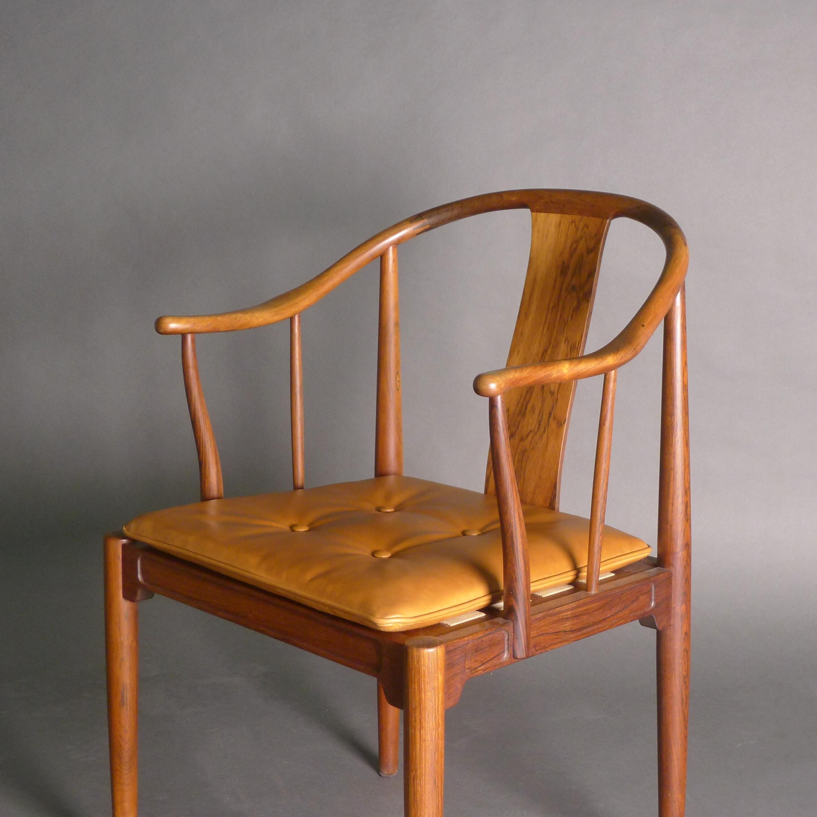 Danish Hans Wegner rosewood China Chair, FH4283, designed 1944, Fritz Hansen 1960s For Sale