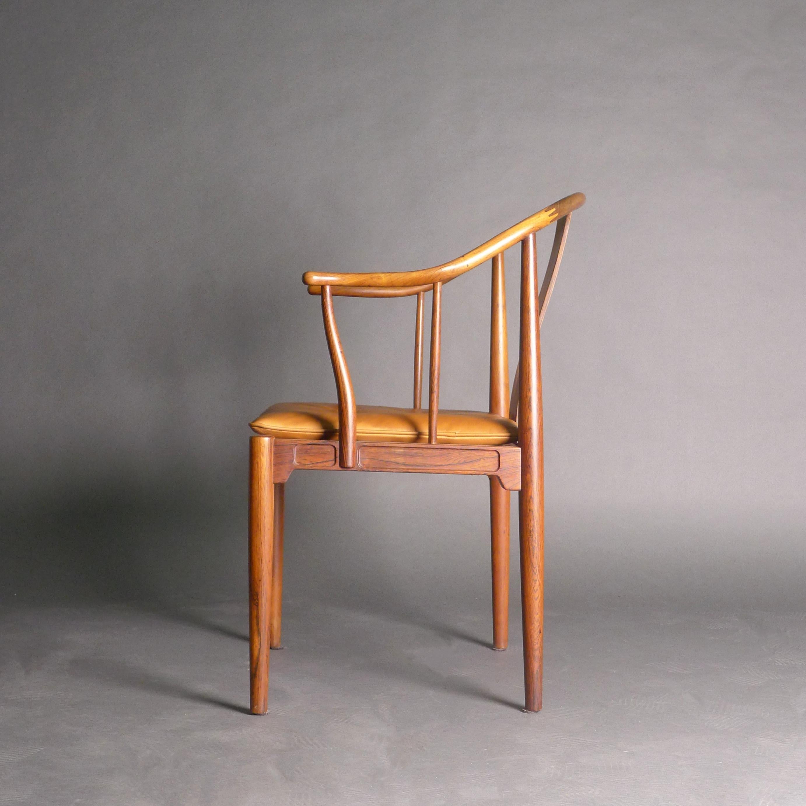 Mid-20th Century Hans Wegner rosewood China Chair, FH4283, designed 1944, Fritz Hansen 1960s For Sale