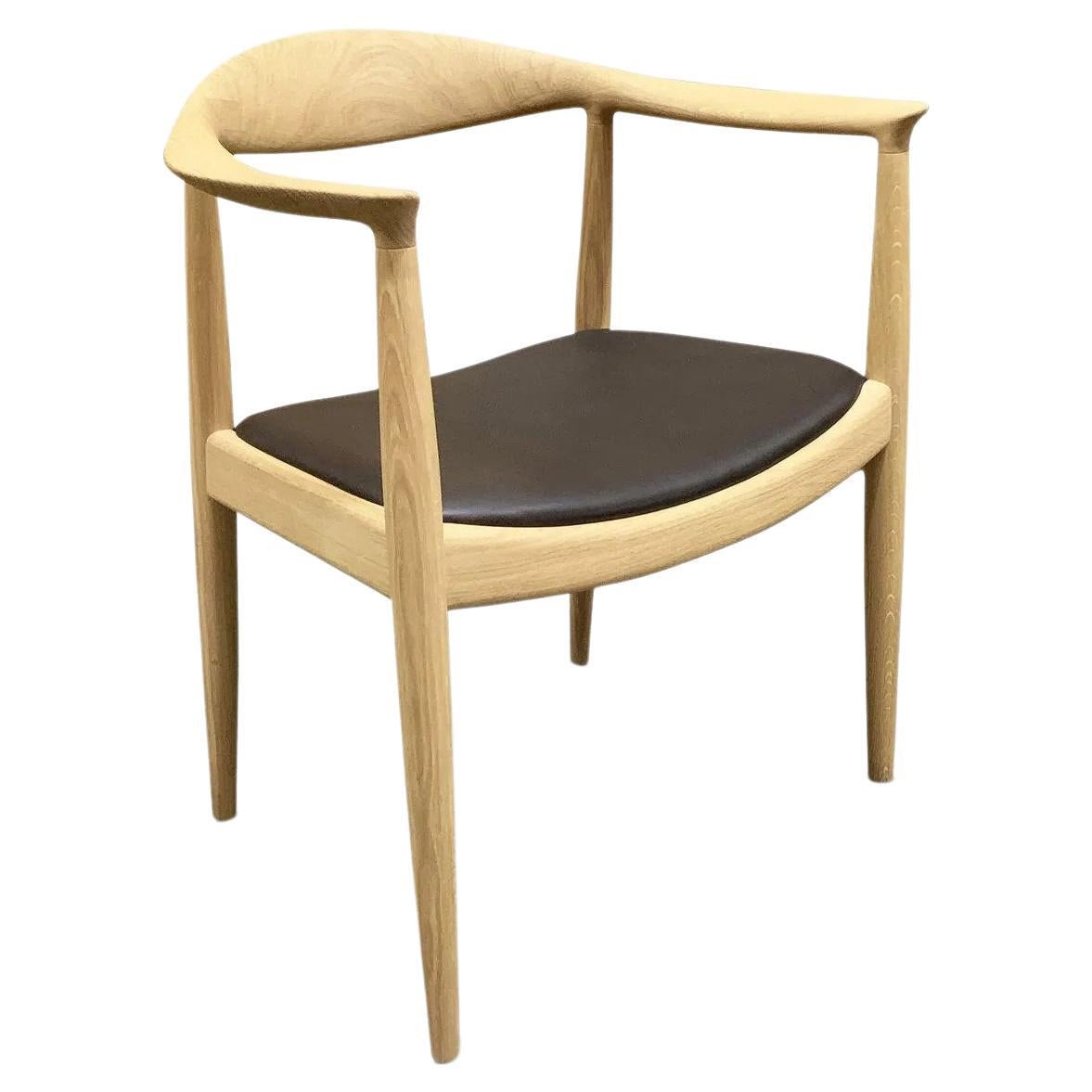 Hans Wegner Round Chair "The Chair" in White Oak For Sale