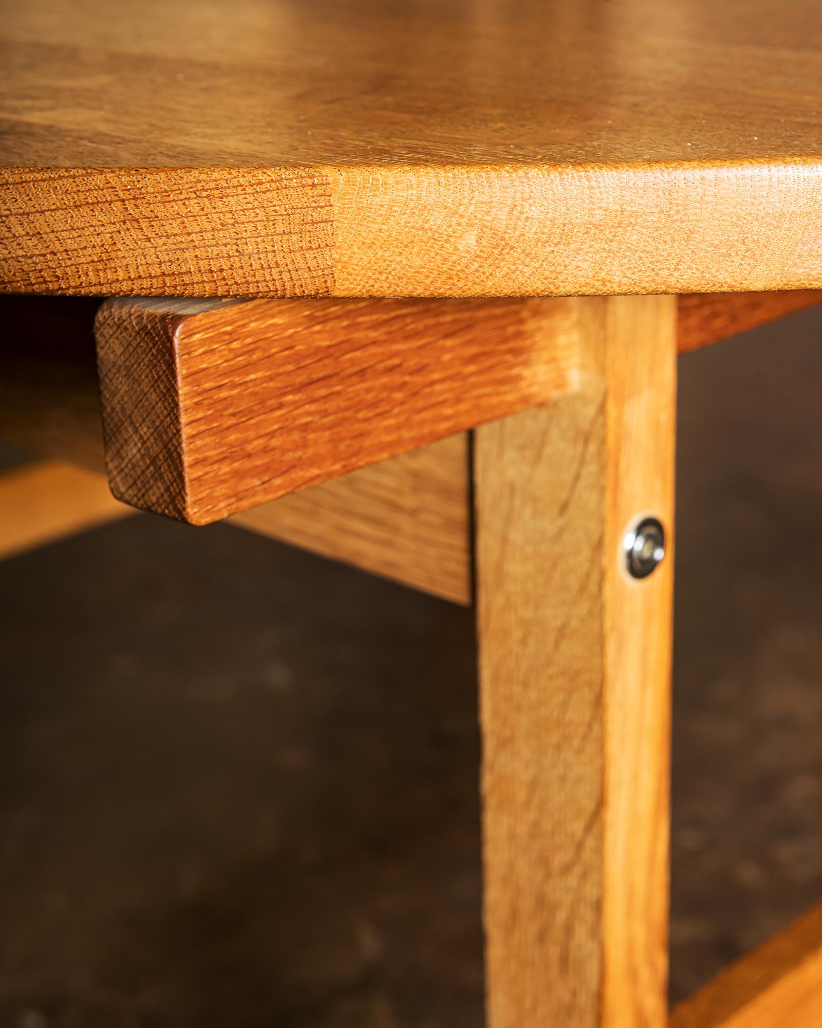 Hans Wegner Round Oak Coffee Table for Andreas Tuck, Denmark, 1960s 1