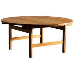 Hans Wegner Round Oak Coffee Table for Andreas Tuck, Denmark, 1960s