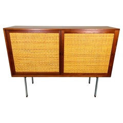 Hans Wegner RY-33 Teak, Steel, Oak & Rattan Sideboard Cabinet -Denmark 1960s