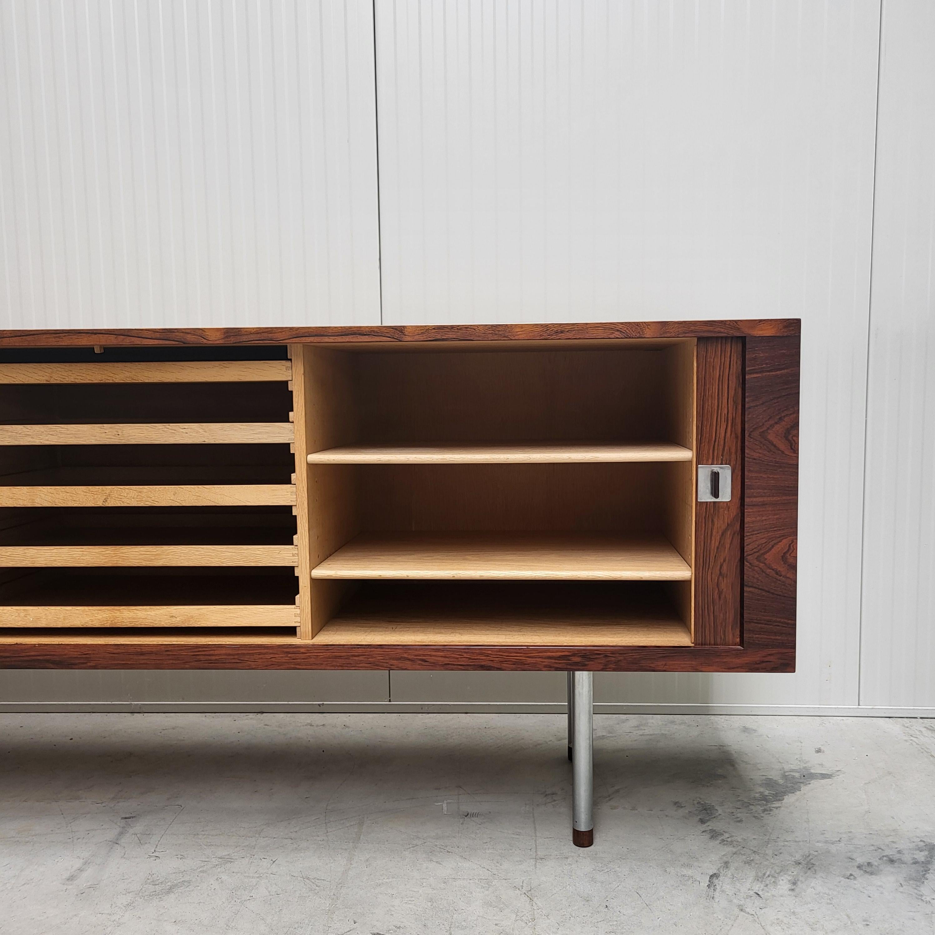 Metal Hans Wegner RY25 Walnut Sideboard Credenza by RY Mobler 1970