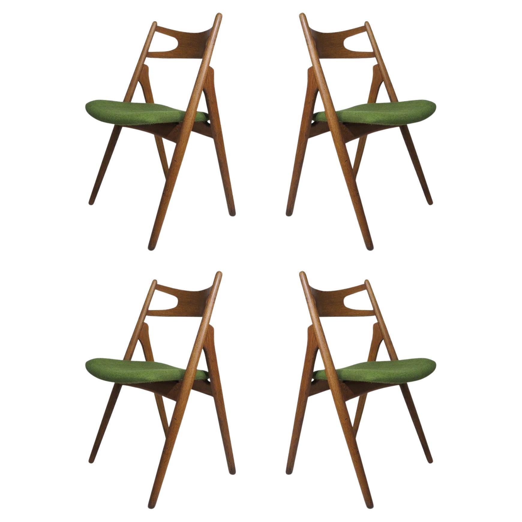 Hans Wegner Sawbuck CH29 Sillas de comedor, cuatro (4) en venta