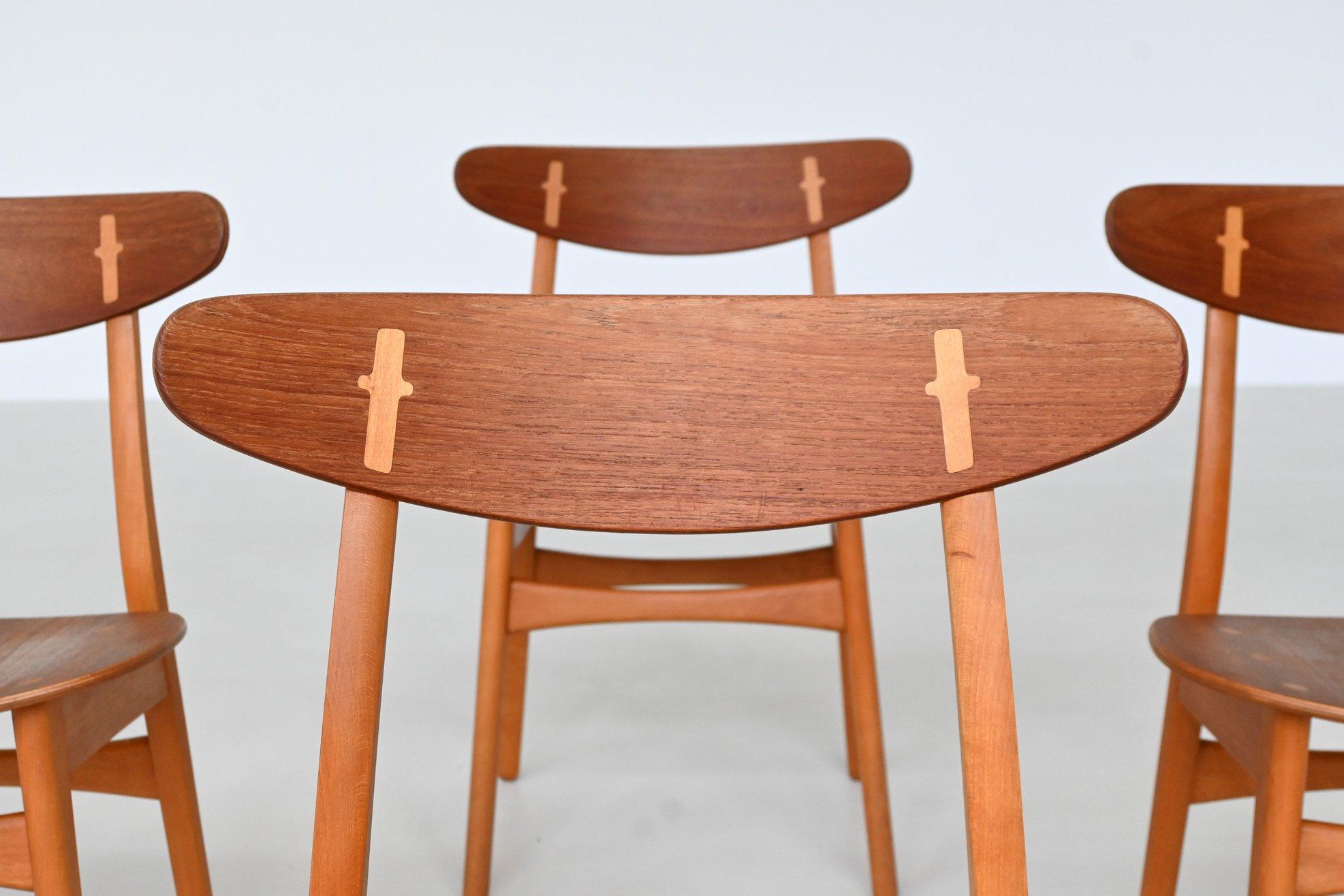 Hans Wegner Sawbuck CH30 dining chairs Carl Hansen & Son Denmark 1952 im Angebot 3