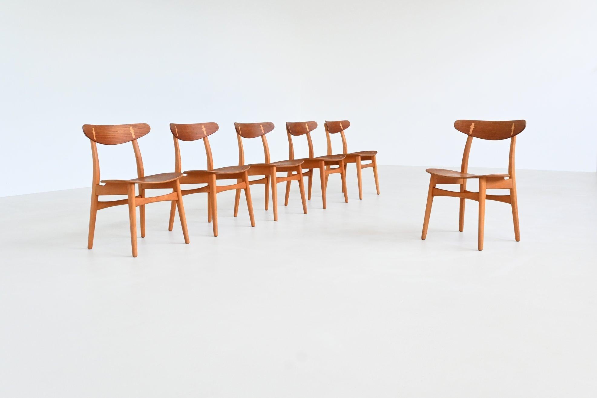 Hans Wegner Sawbuck CH30 dining chairs Carl Hansen & Son Denmark 1952 (Dänisch) im Angebot