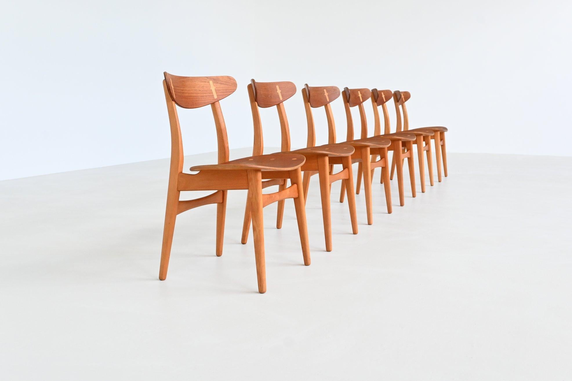 Hans Wegner Sawbuck CH30 dining chairs Carl Hansen & Son Denmark 1952 im Zustand „Gut“ im Angebot in Etten-Leur, NL
