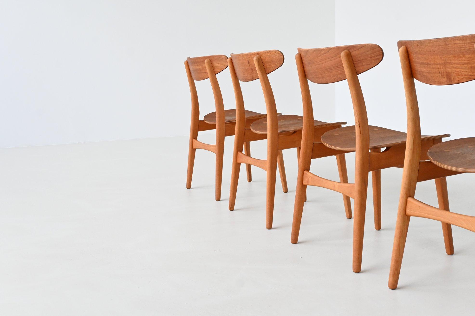 Hans Wegner Sawbuck CH30 dining chairs Carl Hansen & Son Denmark 1952 im Angebot 1