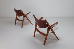 Hans Wegner Sawbuck Lounge Chairs Model CH28