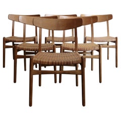 Hans Wegner Scandinavian Mid-Century Dining Chairs CH23 for Carl Hansen, 1960s