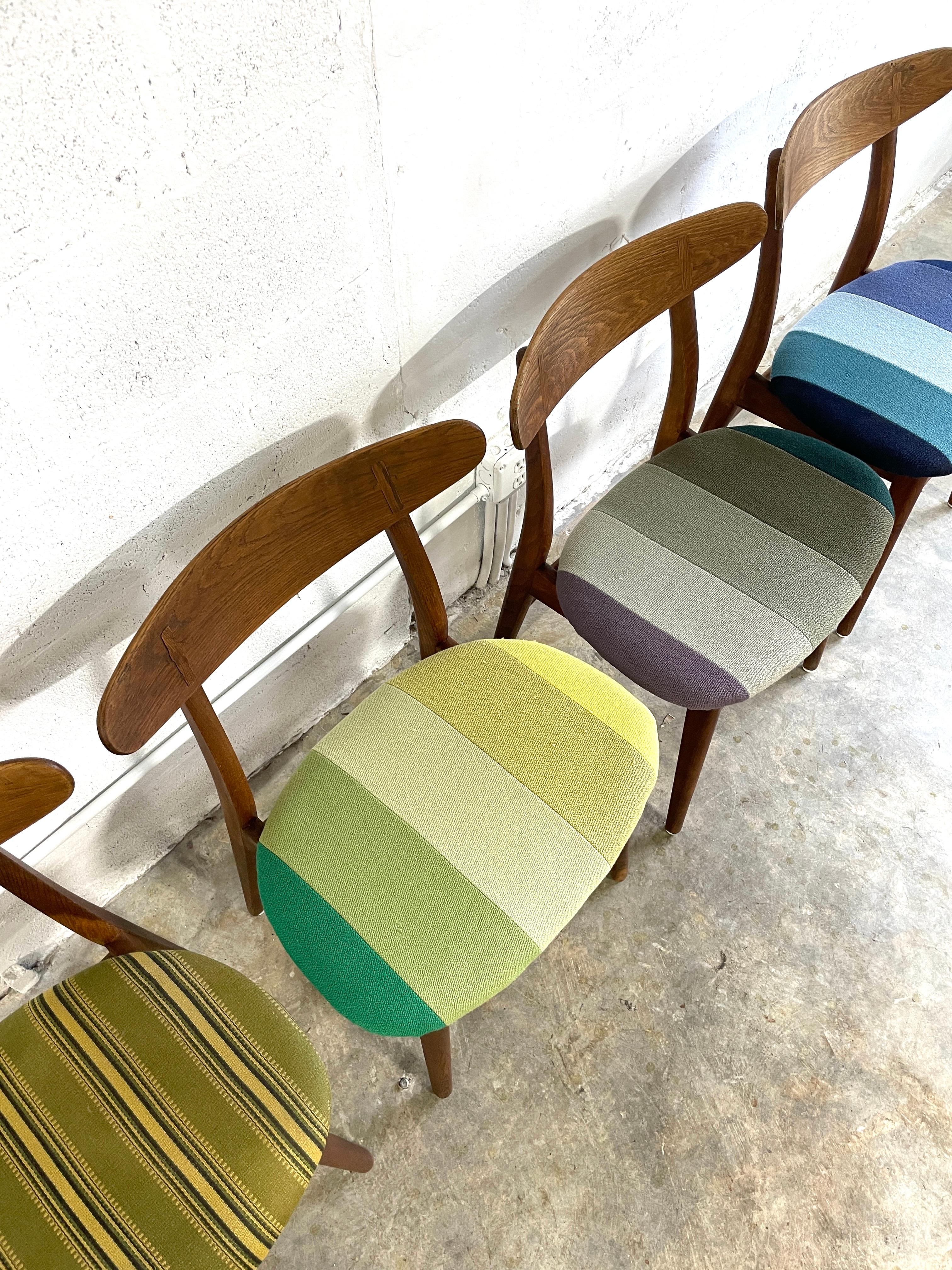 Danese Set di 4 sedie da pranzo CH-30 di Hans Wegner, metà secolo danese in vendita