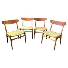 Hans Wegner Set of Four Mid-Century Modern Classic CH23 Dining Chairs