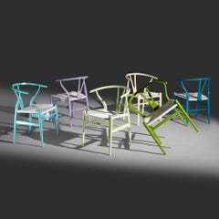 Hans Wegner Ensemble de six chaises CH24 Wishbone pour Carl Hansen