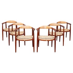 Hans Wegner Set of Six Early "The Chair" Dining Chairs, Model JH 501