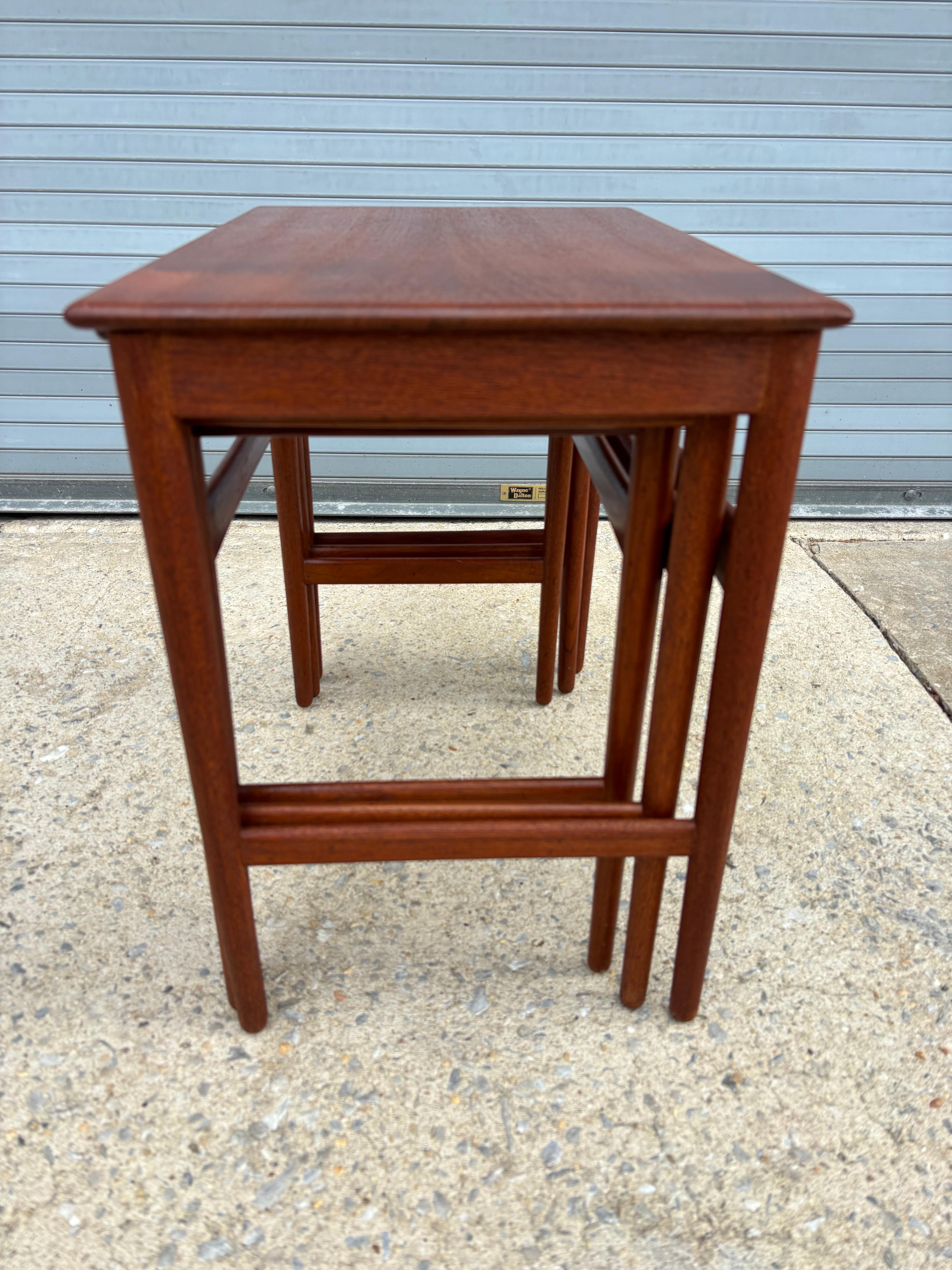 Danish Hans Wegner Set of Teak Nesting Tables for Andreas Tuck For Sale