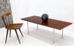 Hans Wegner Signed Rosewood Coffee Table on Chrome Cylinder Legs