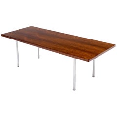 Hans Wegner Signed Rosewood Coffee Table on Chrome Cylinder Legs