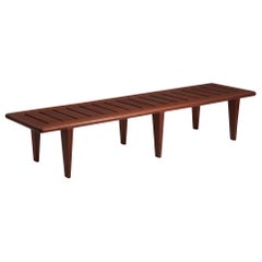 Hans Wegner, Slated Bench, Teak, Johannes Hansen, Denmark, 1950s