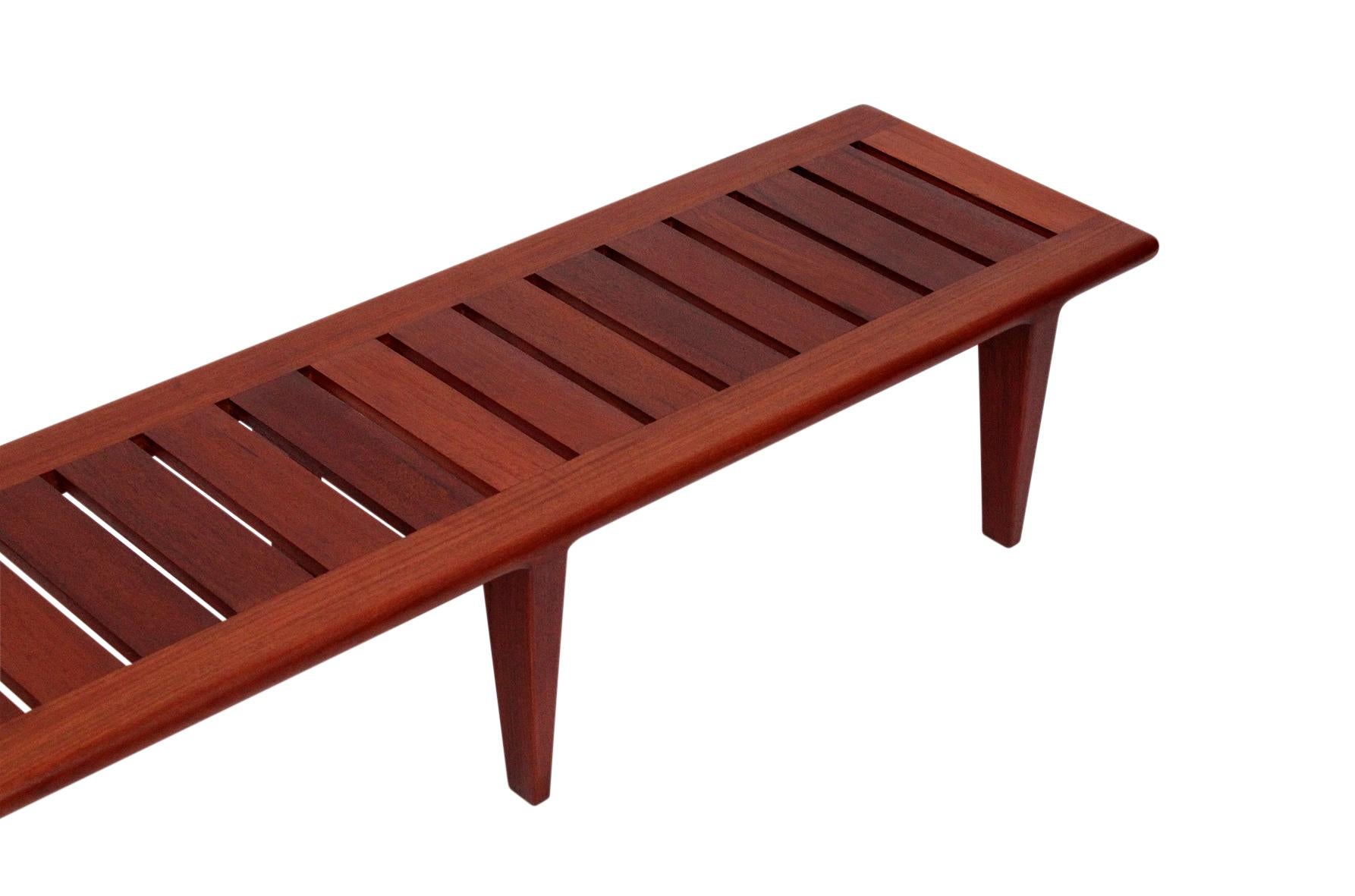 Teak Hans Wegner Slatted Bench for Johannes Hansen