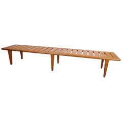 Hans Wegner Slatted Bench in Teak for Johannes Hansen, 1960s