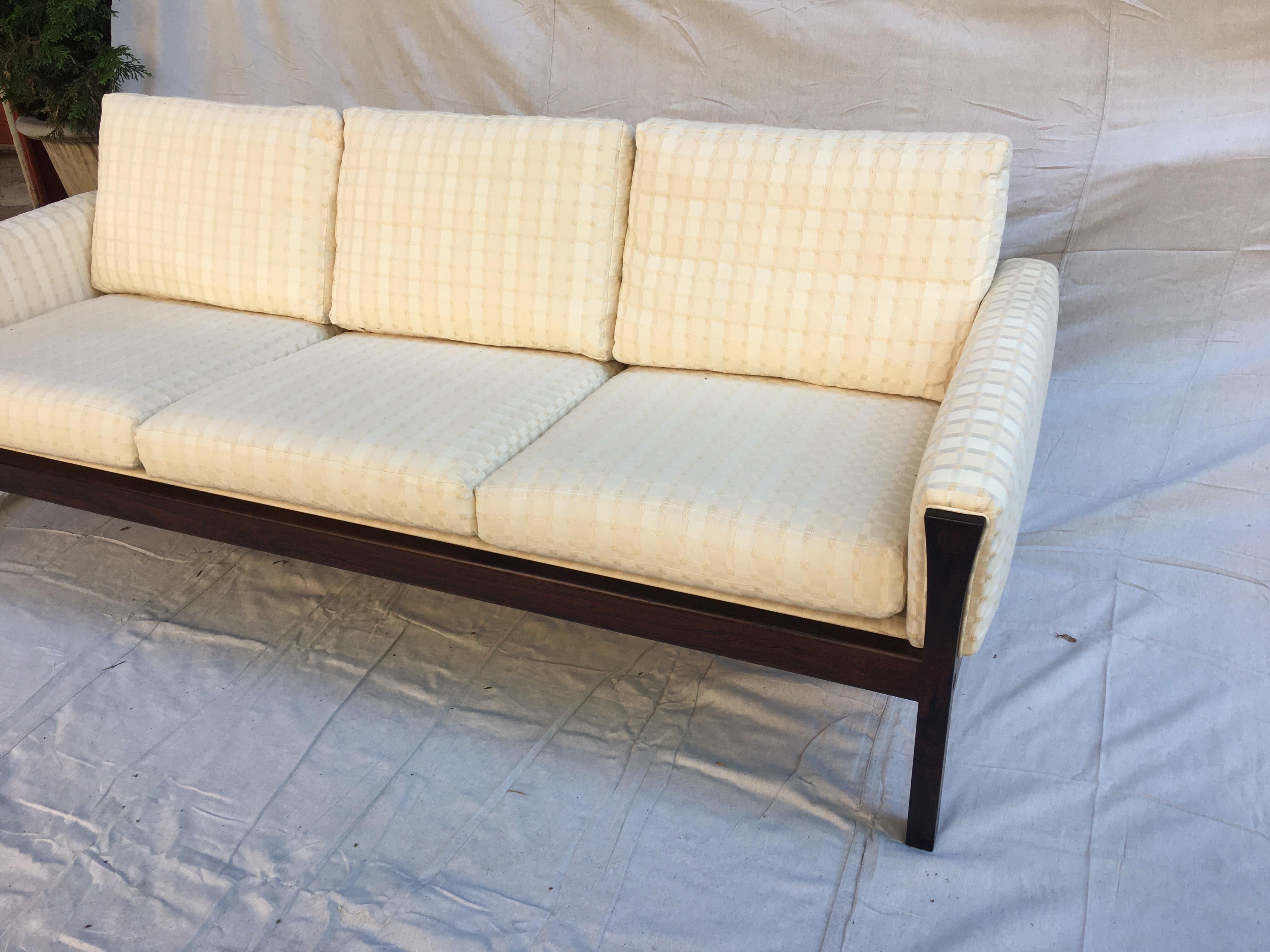 Upholstery Hans Wegner Solid Rosewood Sofa Model AP62 for AP Stolen