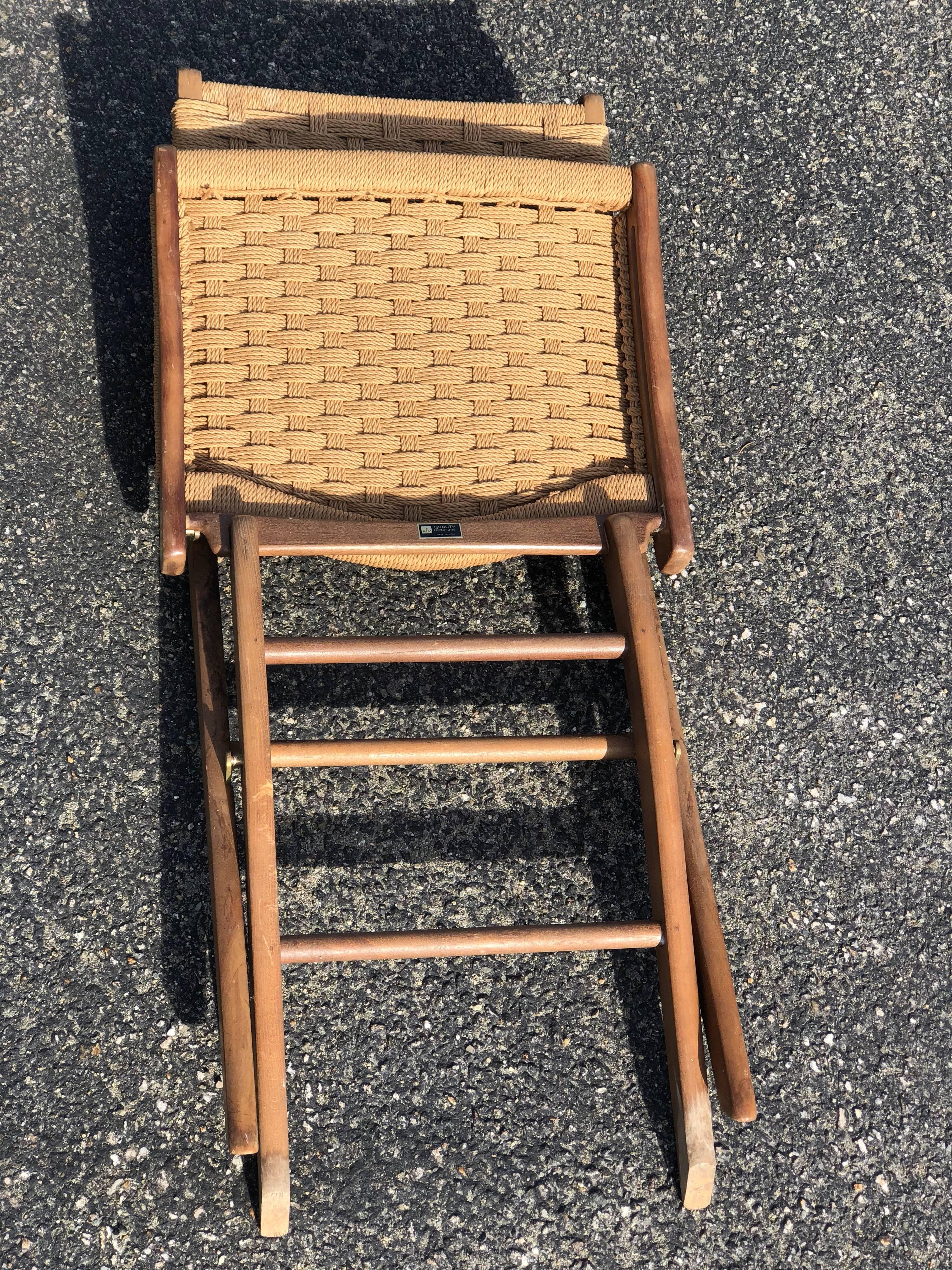 Mid-20th Century Hans Wegner Style Folding Rope Chair