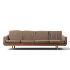 Hans Wegner Style Mid Century Danish Teak 4 Seater Sofa