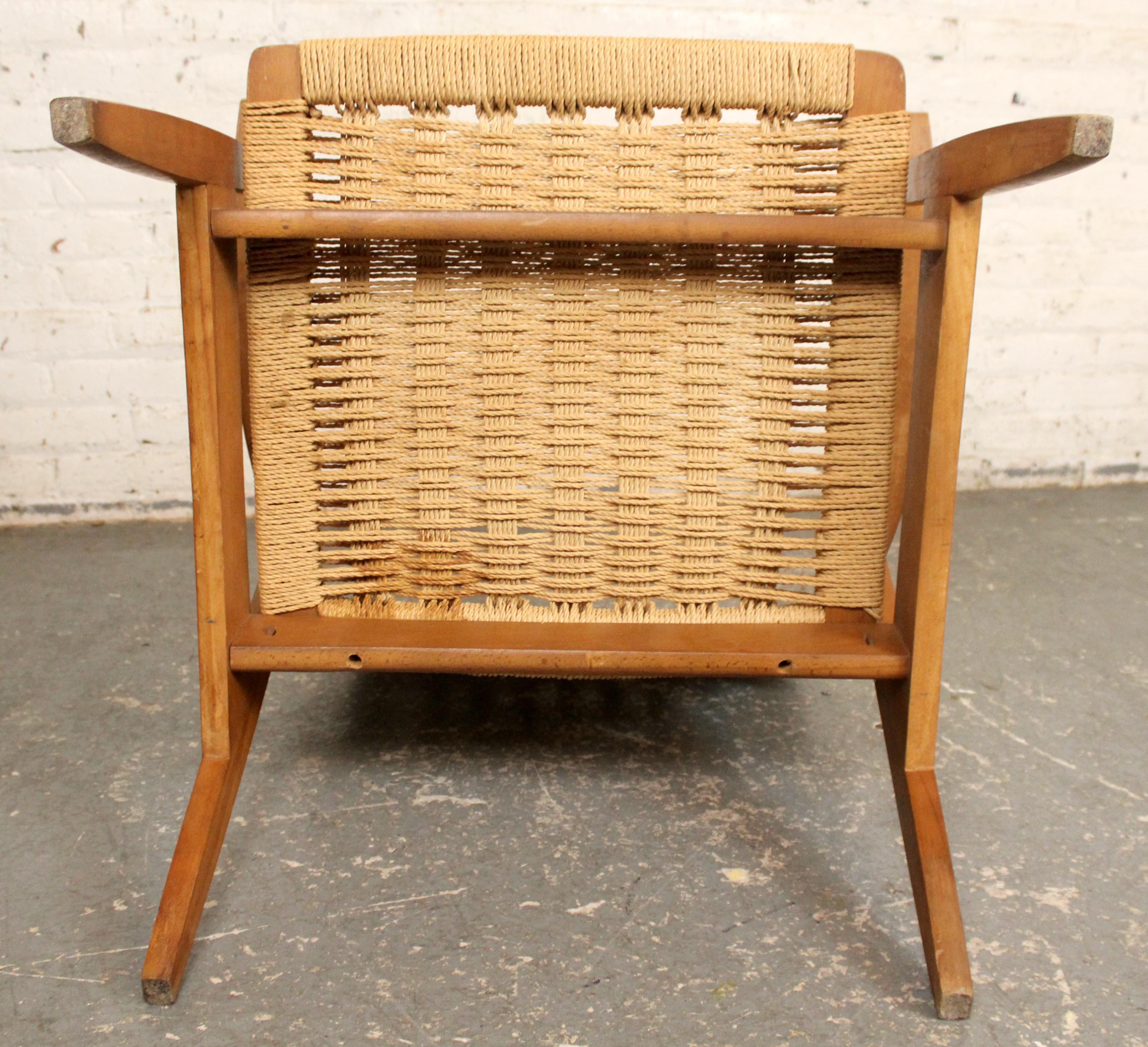 Hans Wegner Style Reclining Rope Armchair For Sale 10