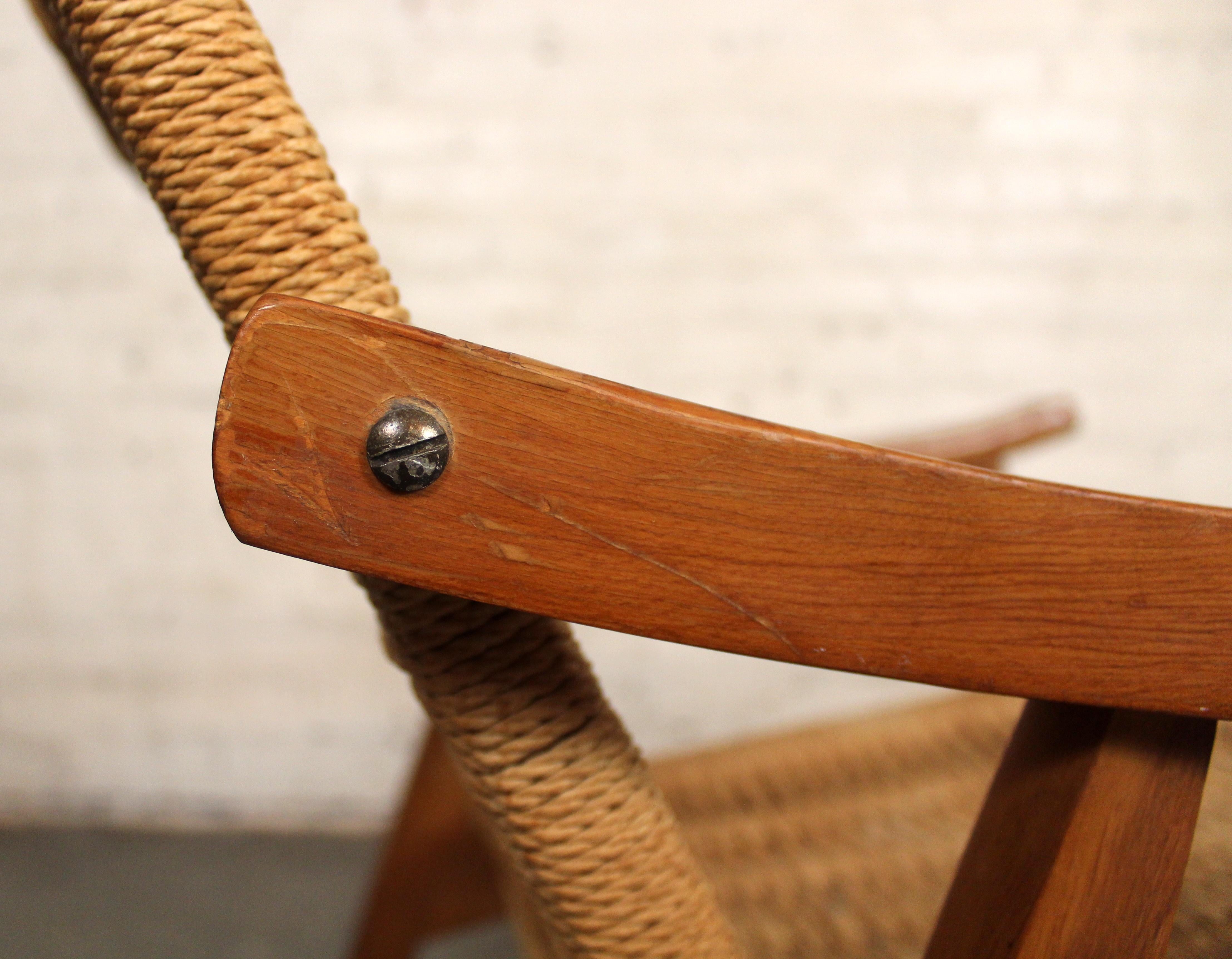 Hans Wegner Style Reclining Rope Armchair For Sale 12
