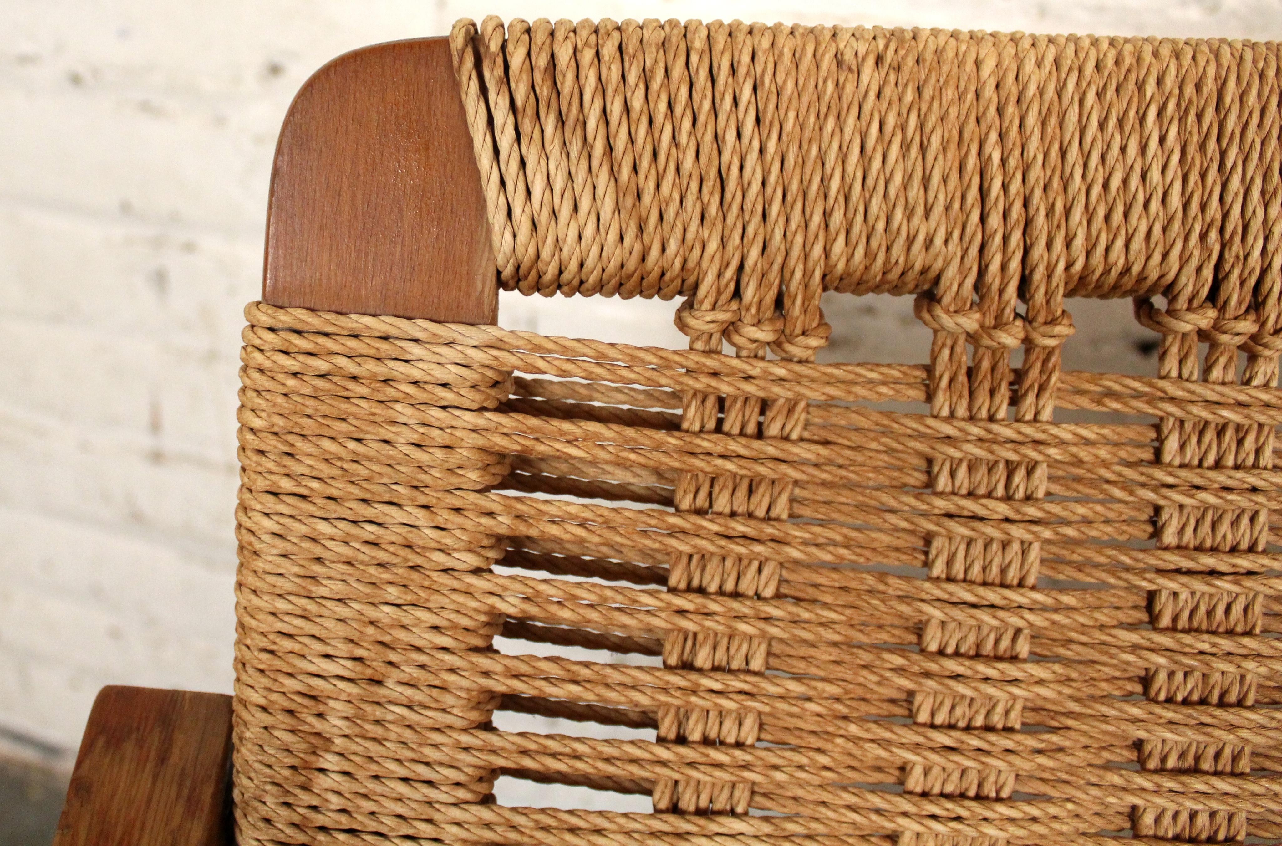 Hans Wegner Style Reclining Rope Armchair For Sale 13