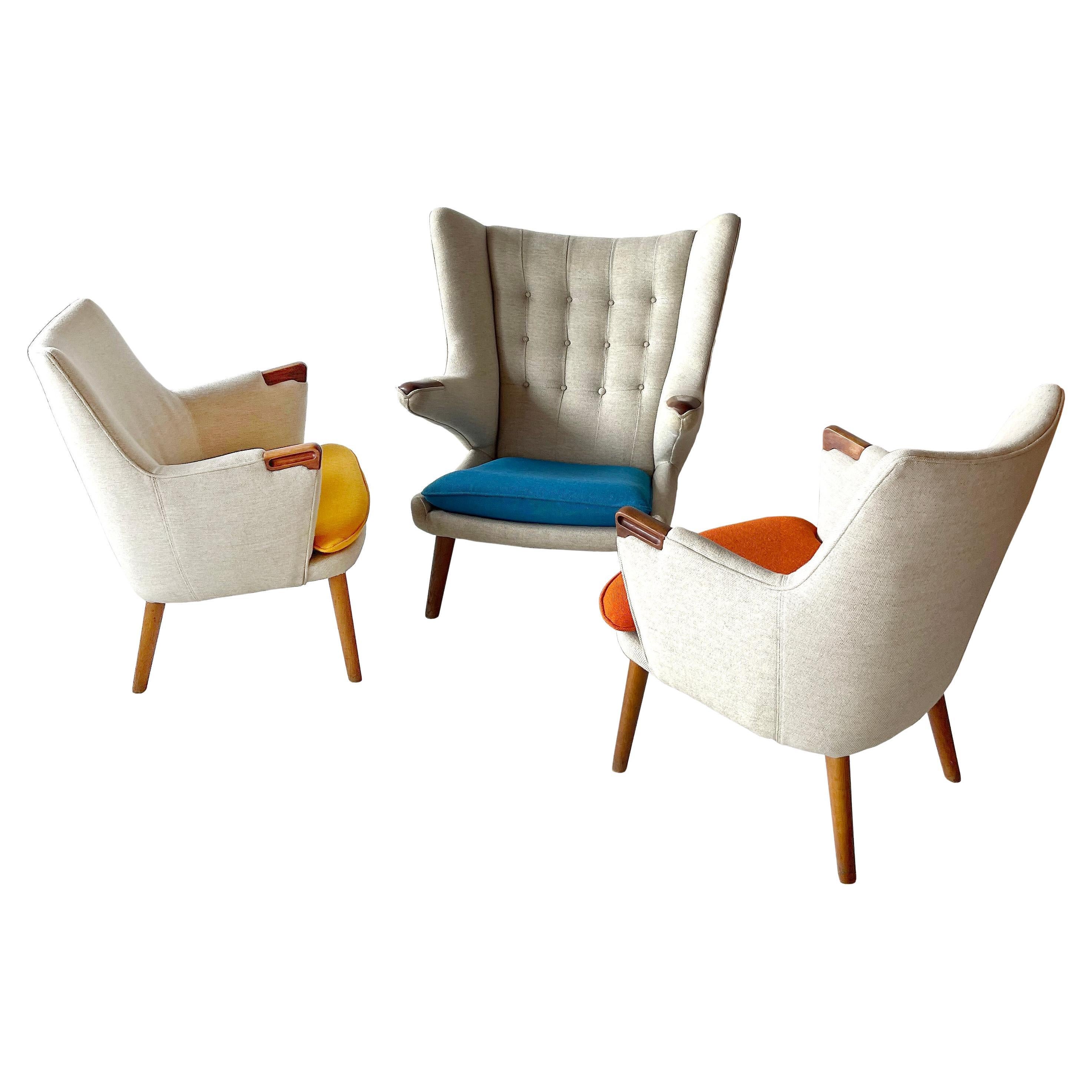 Suite de chaises Papa Bear de Hans Wegner en vente