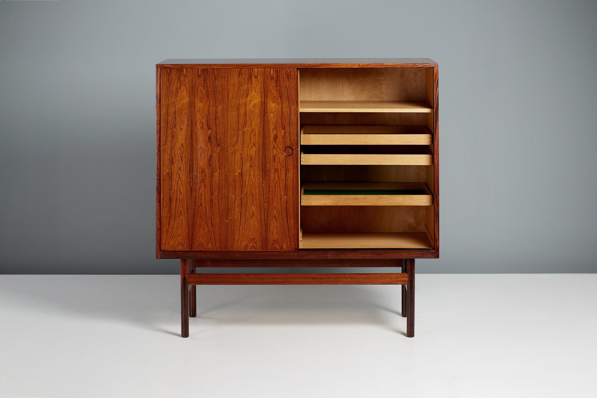 Scandinavian Modern Hans Wegner Tall Rosewood Cabinet c1960s For Sale